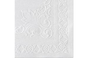 10" x 14" White Paper Placemats - Embossed Straight Edge Placemats for Sophisticated Dining