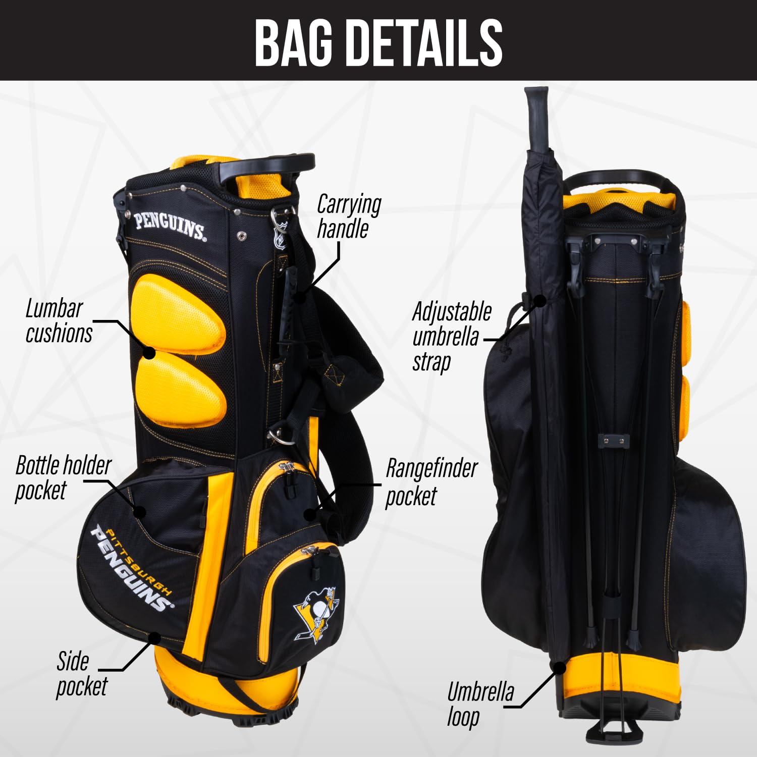 Team Golf Stand NHL Fairway Bag - Bolsa Ligera de 14 vías con Aislamiento de acción de Resorte y Bolsillo Acolchado para artículos Deportivos