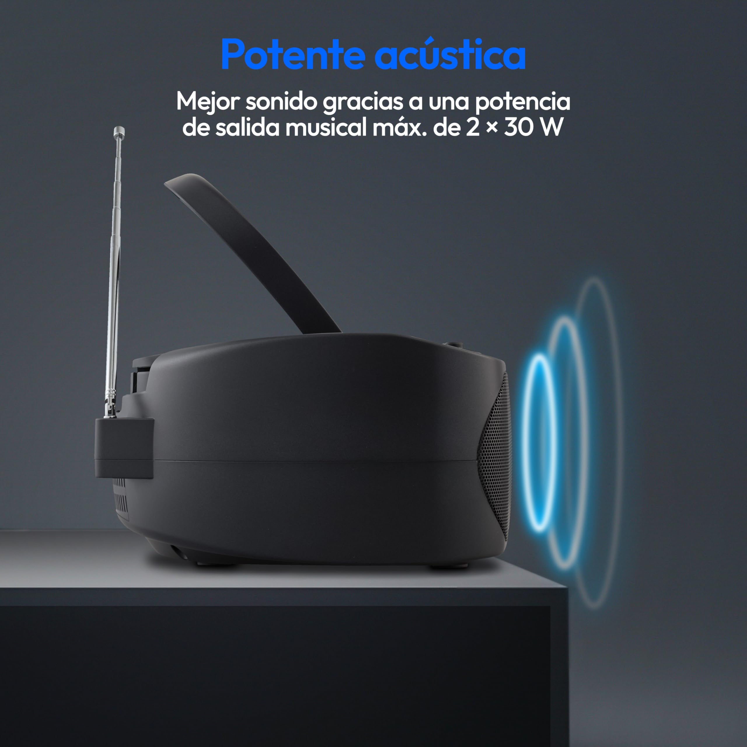 MEDION E65010 Radio estéreo (Reproductor de CD, Casete, conexión USB, Entrada de Audio AUX, reproducción de MP3, Radio FM PLL, Memoria de 40 emisoras, Funcionamiento con Pilas