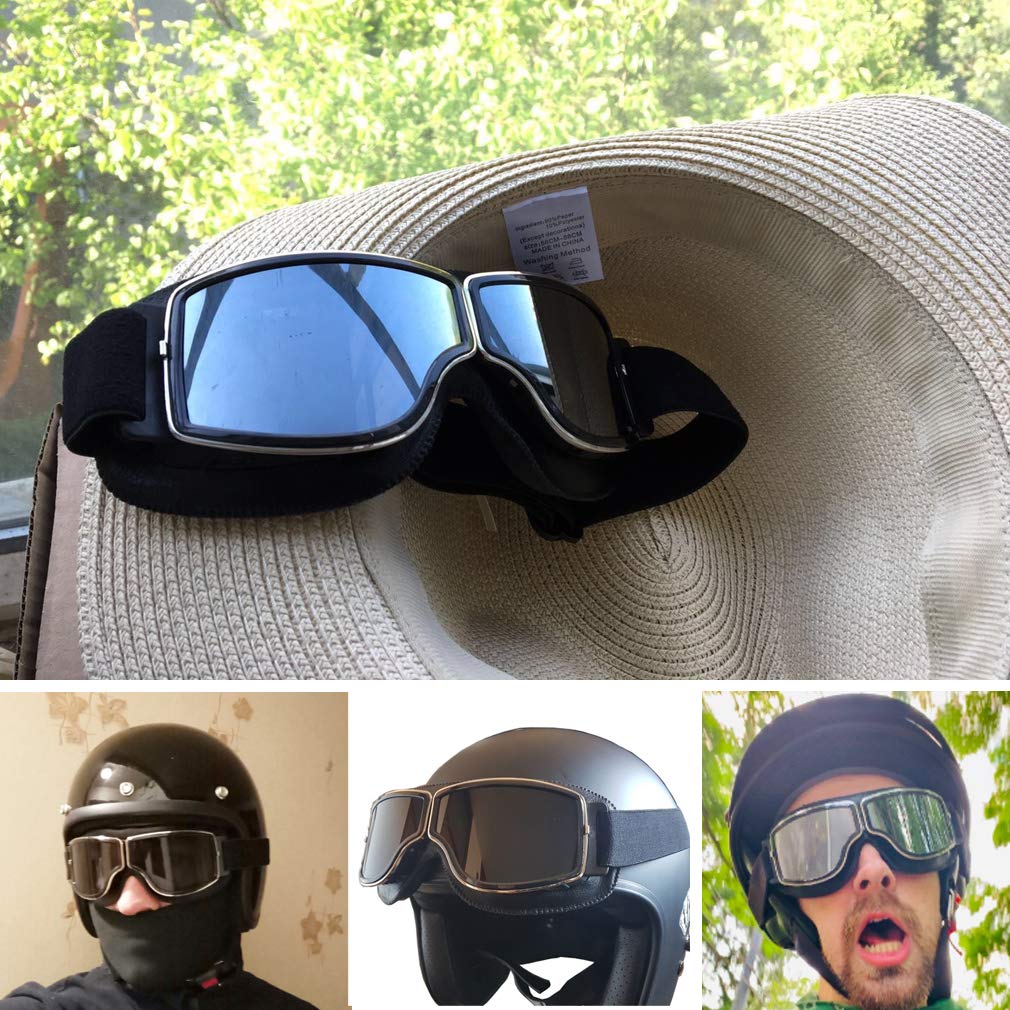 Retro Pilot Motorcycle Goggles Fog-proof Warm Riding Goggles ATV Bike Motocross Glasses Safety Goggles