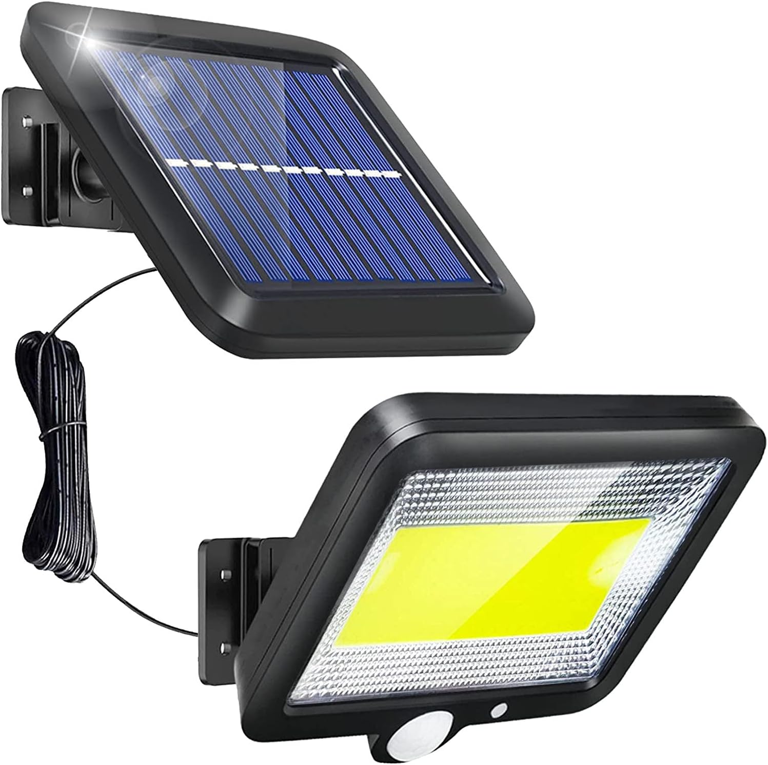 AOZBZ Solar Motion Lights Outdoor, 100 LEDs Solar Security Wall Light, Auto On/Off, 10 Hours Working Time, Waterproof Solar Panel Night Light for Yard Porch Patio Pathway Garden Garage