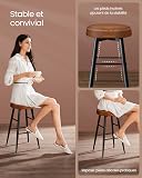 VASAGLE Collection EKHO - Lot de 2 Tabourets de Bar, Chaises de Bar, Chaises de Cuisine, en Similicuir, Hauteur d’Assise 63 cm, pour Cuisine et Salle à Manger, Brun Caramel, LBC080K01V1 - 9