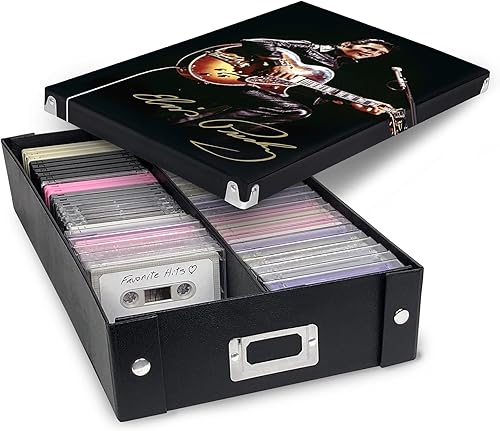 Miniatura 2 de Snap-N-Store Caja de almacenamiento de cinta de casete - Paquete de 2 - Cajas duraderas con tapas para contener hasta 50 cajas de casete - Elvis