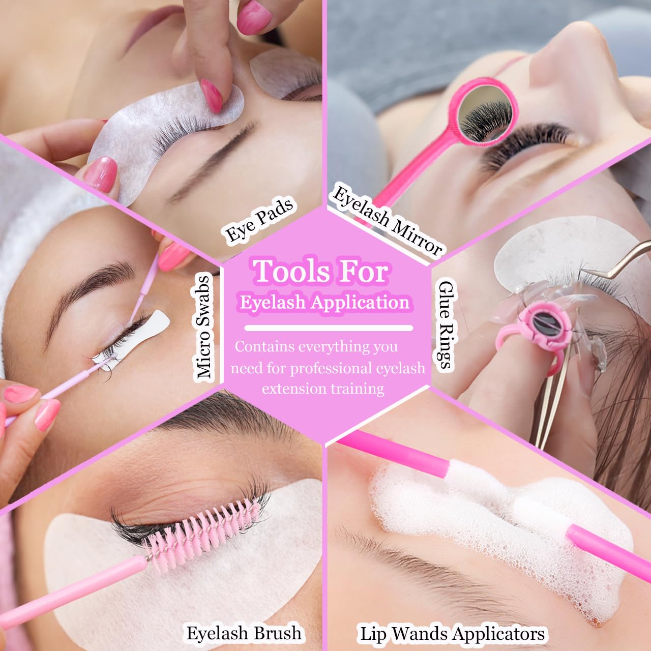 Kit d'extension de cils, Missicee Kit professionnel d'extension de cils avec tête de mannequin de cils Manuel de pratique, Colle, feuille de pratique pour les débutantes (Version améliorée)