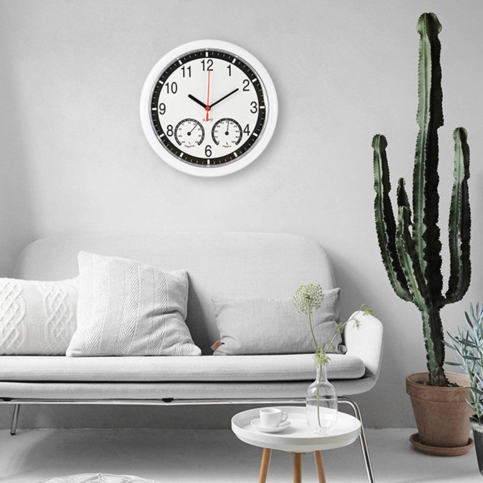Outdoor Garten Wanduhr 10 Zoll mit Hygrometer Thermometer Gartenuhr leise Quarzuhr Wasserdicht Außenuhr Wetterbeständig Batteriebetrieben Außenuhr