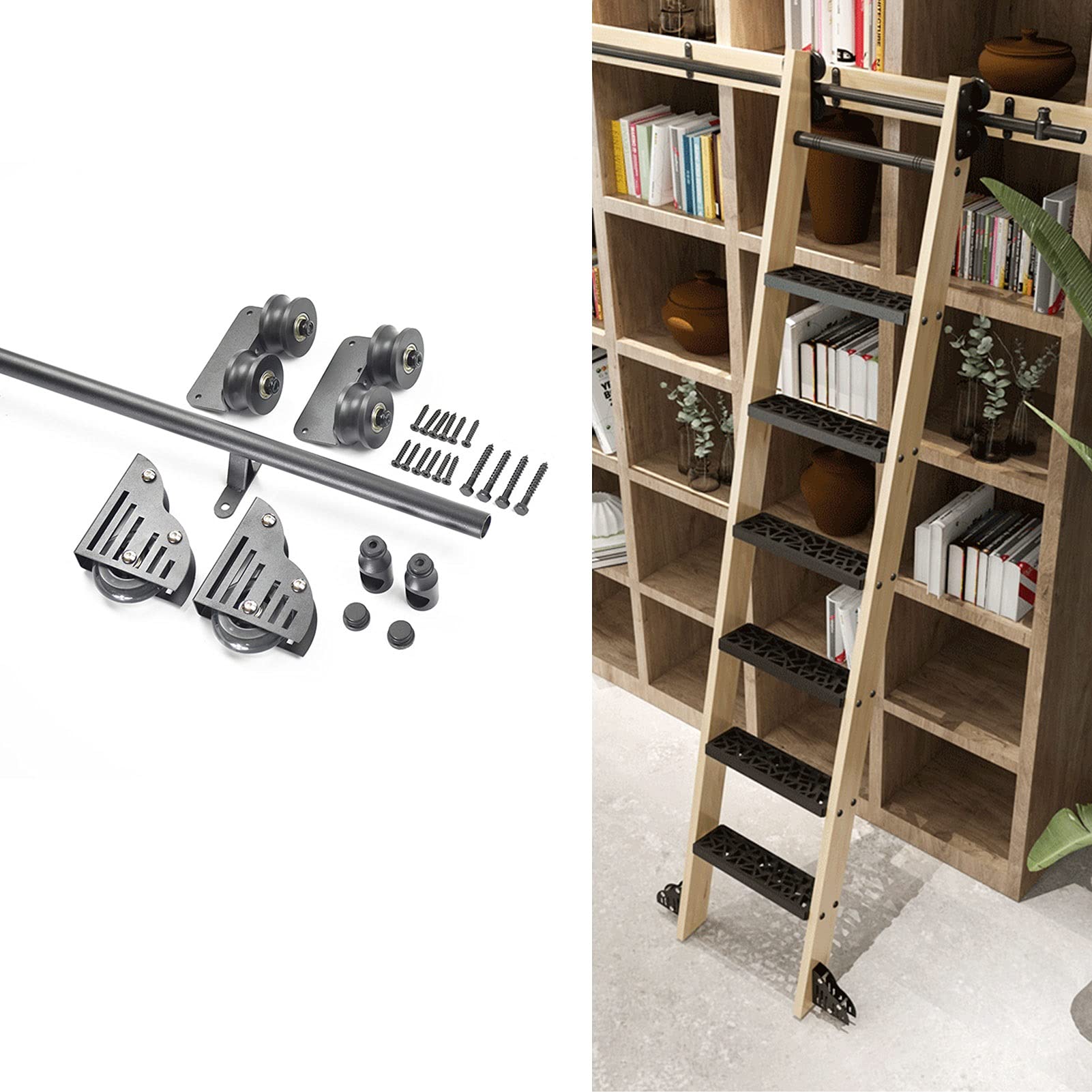 Kit rail pour échelle coulissante MiroDo 3,3-20 pi quincaillerie bibliothèque