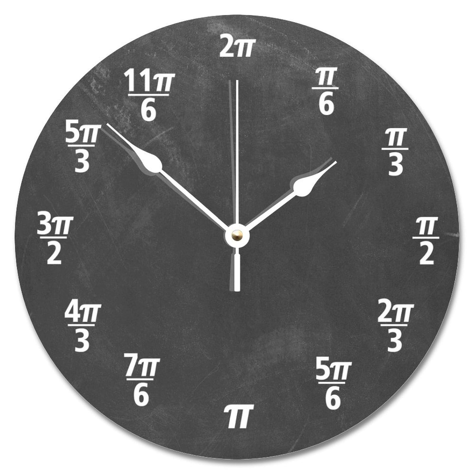 godblessignMath Chalkboard Clock Calculus Math Teaching Style 12 Inch Wall Clocks Battery Operated Silent Non-Ticking Rutic Hanging Clock for Classroom Bedroom Study Room