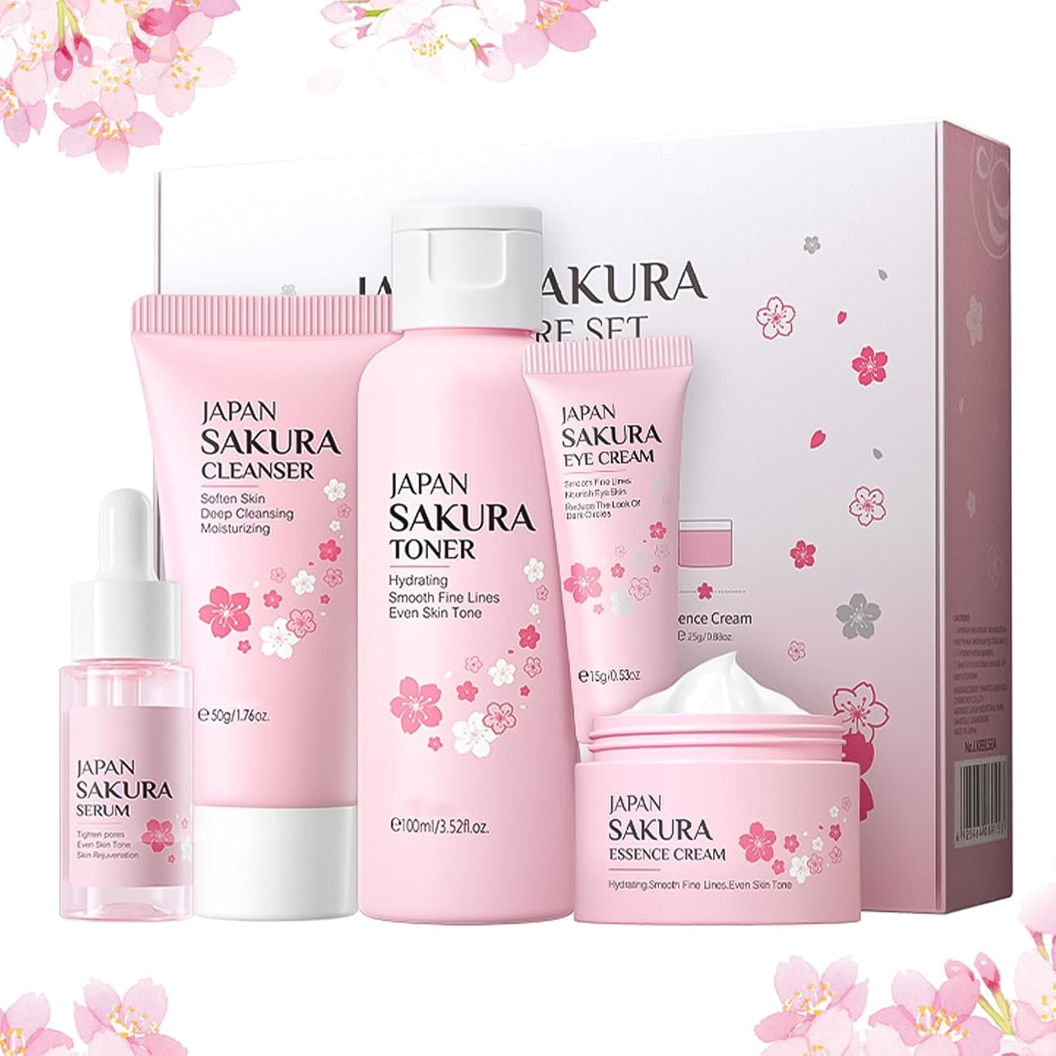 Skincare Set Skin Care for Teenage Girls,5 PCS Skin Care Sets & Kits,Glowing Beauty Skincare Kit, Teenage Skincare Set Products to Cleanse Natural Sakura Blossom Skincare Skincare Set Skin Care for Teenage Girls,5 PCS Skin Care Sets & Kits,Glowing Beauty Skincare Kit, Teenage Skincare Set Products to Cleanse Natural Sakura Blossom Skincare