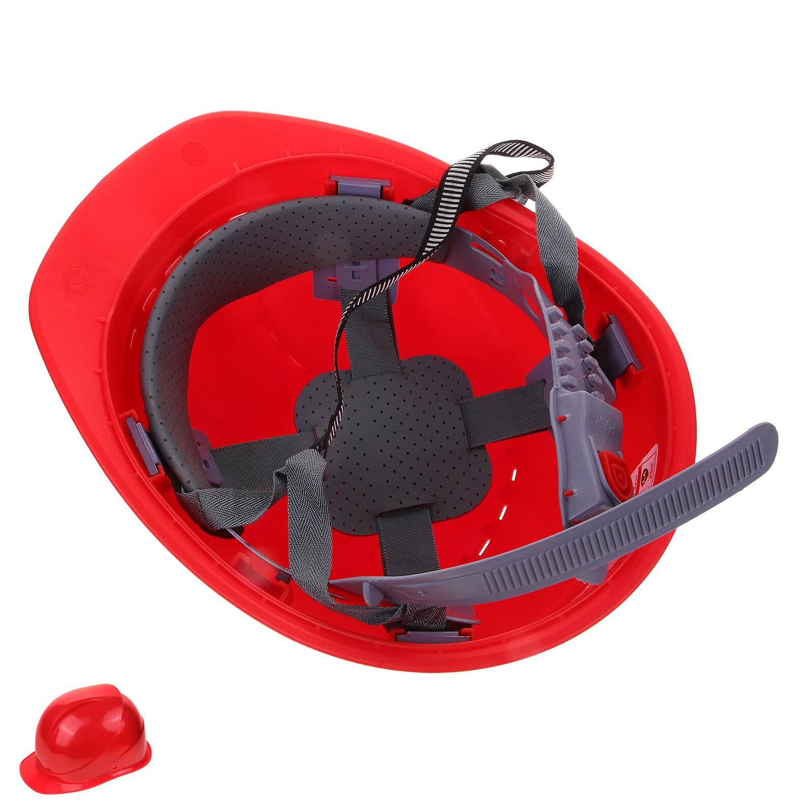Casco de Seguridad para Construcción Reforzado Fibra de Vidrio Diseño Ventilado Talla Única Color Rojo para Protección Laboral Obra y Trabajos de Alto Riesgo