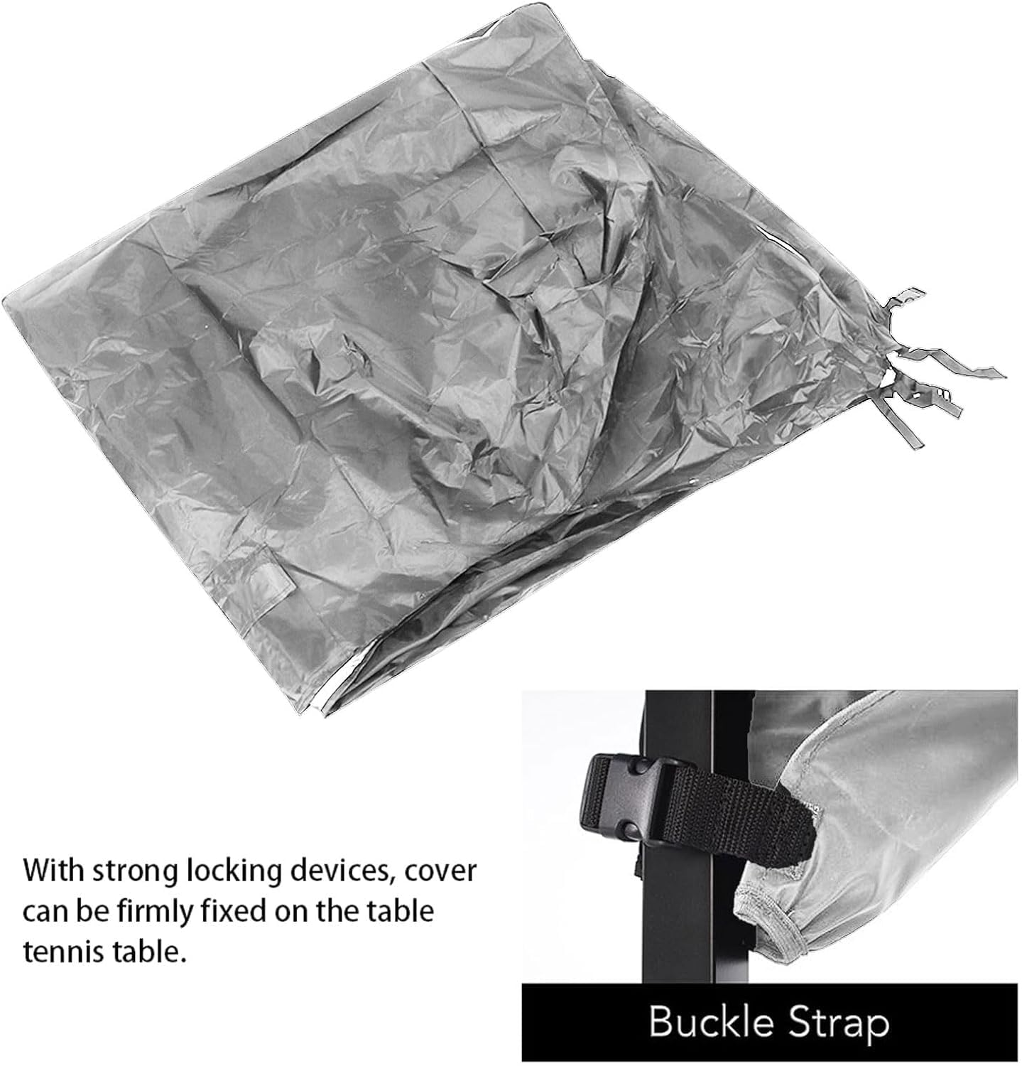 GAESHOW Funda para Mesa de Ping Pong, Impermeable Ajustable Resistente a la Intemperie Funda Protectora para Mesa de Ping Pong de Mesa para Exteriores 280x153x73cm — view 6