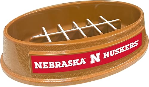 Miniatura 204 de NCAA Super-Bowl Iowa Hawkeyes - Cuenco para perros de alimentación lenta con diseño de fútbol para una digestión saludable. Cuenco antideslizante