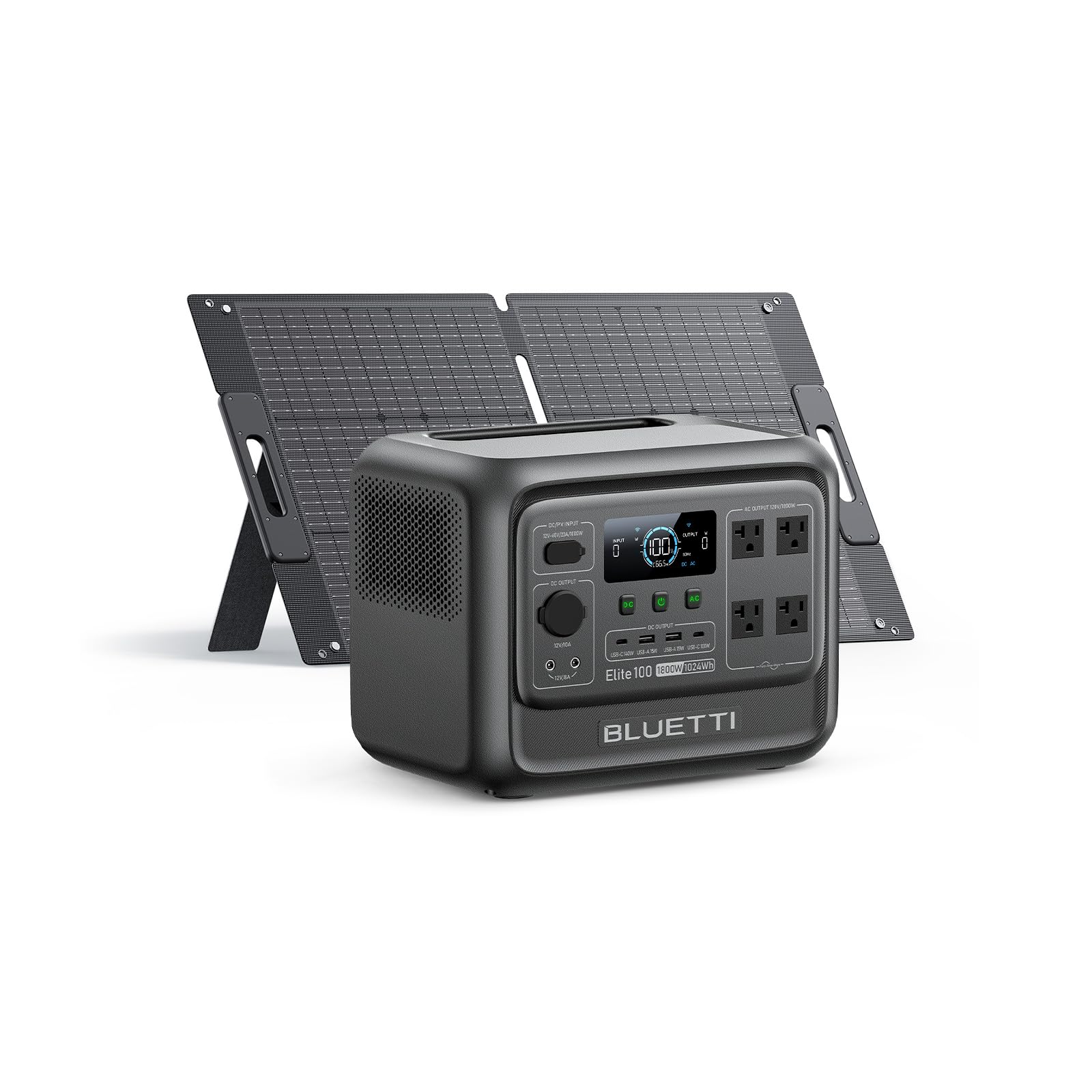 Amazon.com : BLUETTI Elite 100 V2 Solar Generator with 100W Solar