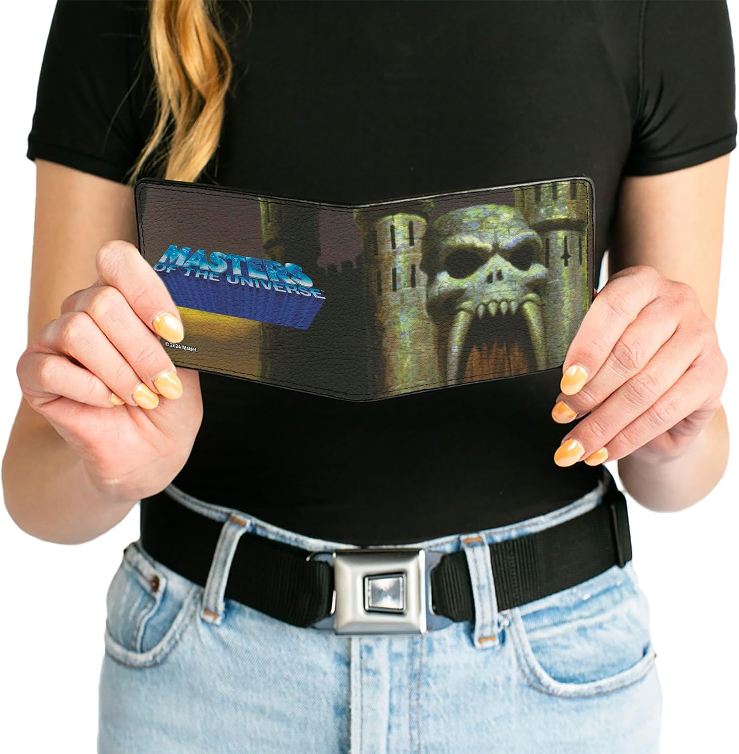 Buckle-Down Masters of the Universe Wallet, Bifold, Masters of the Universe Castle Grayskull Entrance and Logo, Vegan Leather