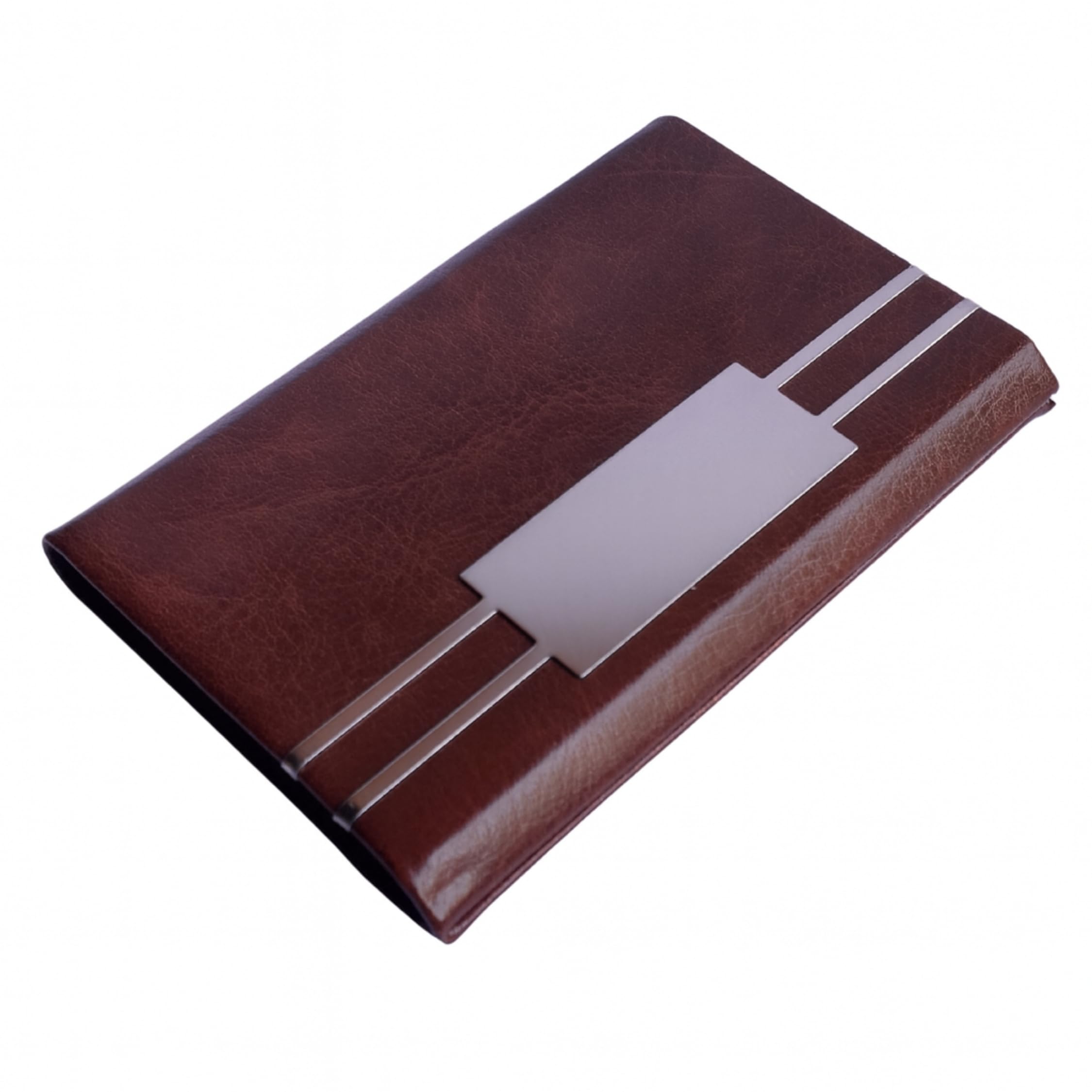 Leather Card Holder Wallet for Men | Metal Credit, ATM & ID Card Case | Visiting Card Holder | Slim PAN, Aadhar & Office (Tan Brown)-image-35