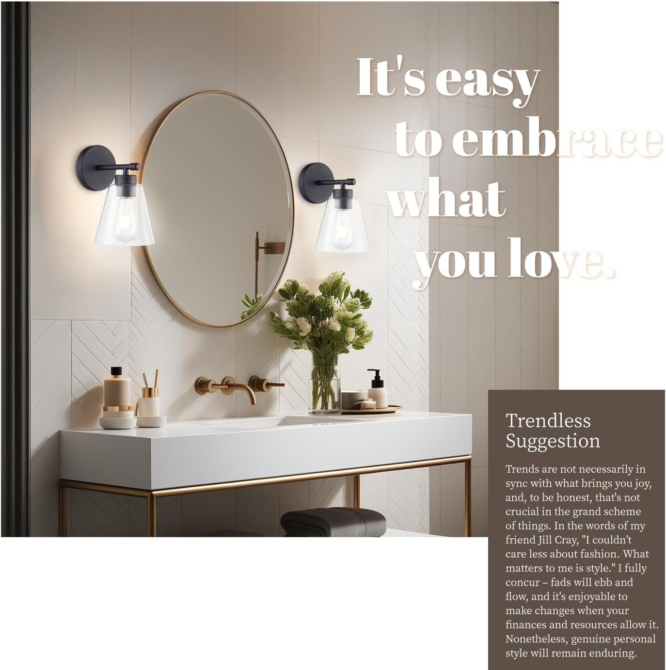 Hamilyeah Black Bathroom Sconces Wall Lighting, Farmhouse Wall Sconces Set of 2, Industrial Black Sconces with Clear Glass Shade for Living Room, Kitchen, Hallway