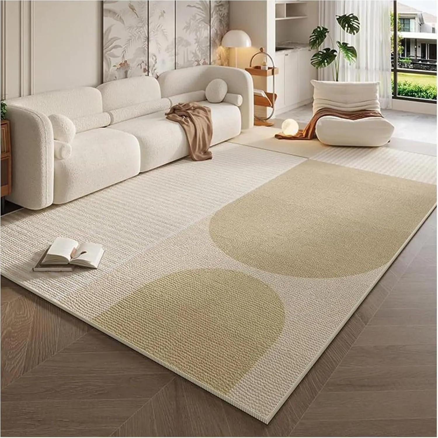 Cream Style Light Luxury Carpet Living Room Sofa Coffee Table Blanket Non-Slip Bedroom Cloakroom Mat Home Decor(50x80cm 20x32inch/SJR-16)