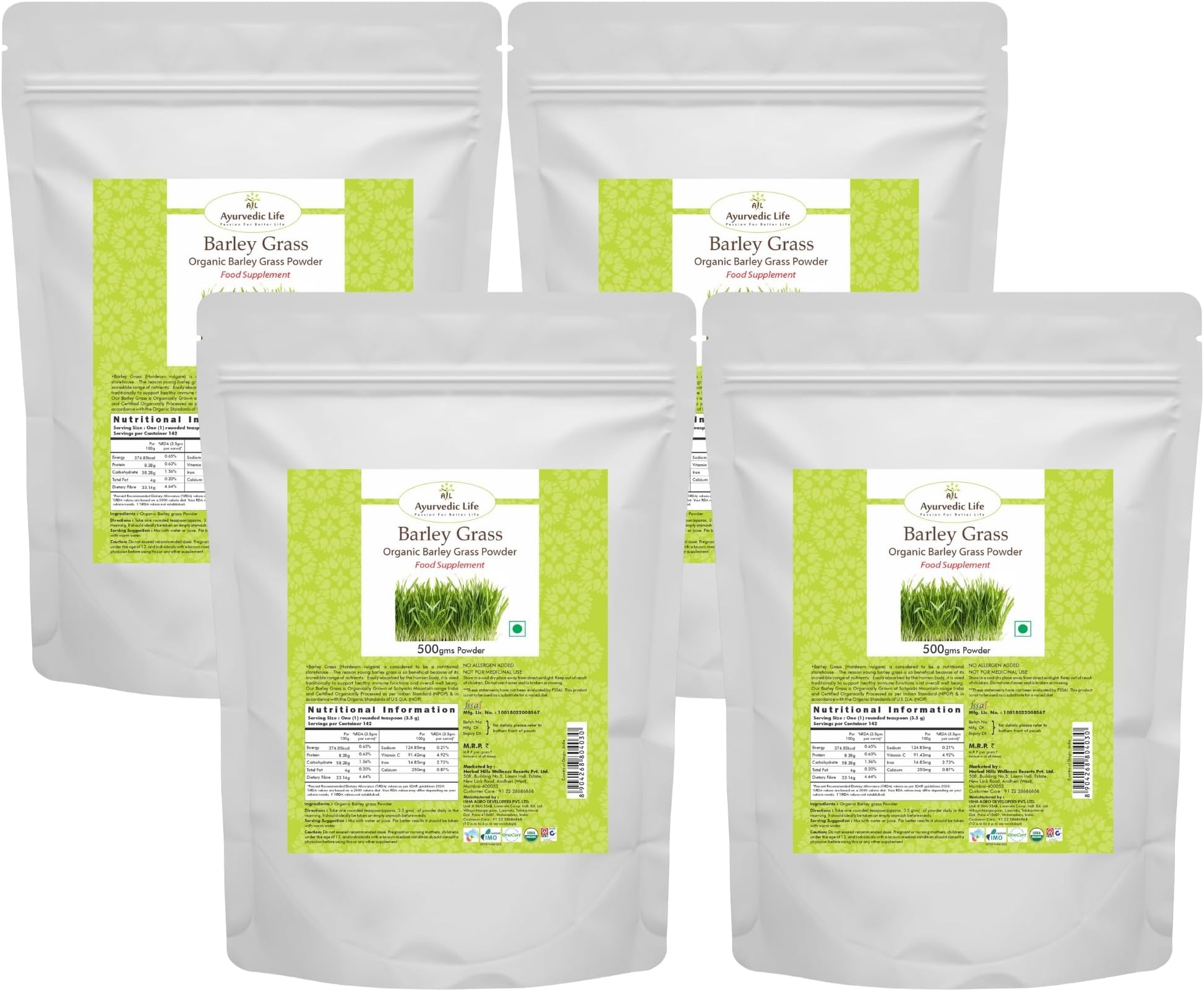 Barley Grass Powder 500 g Pack of 4
