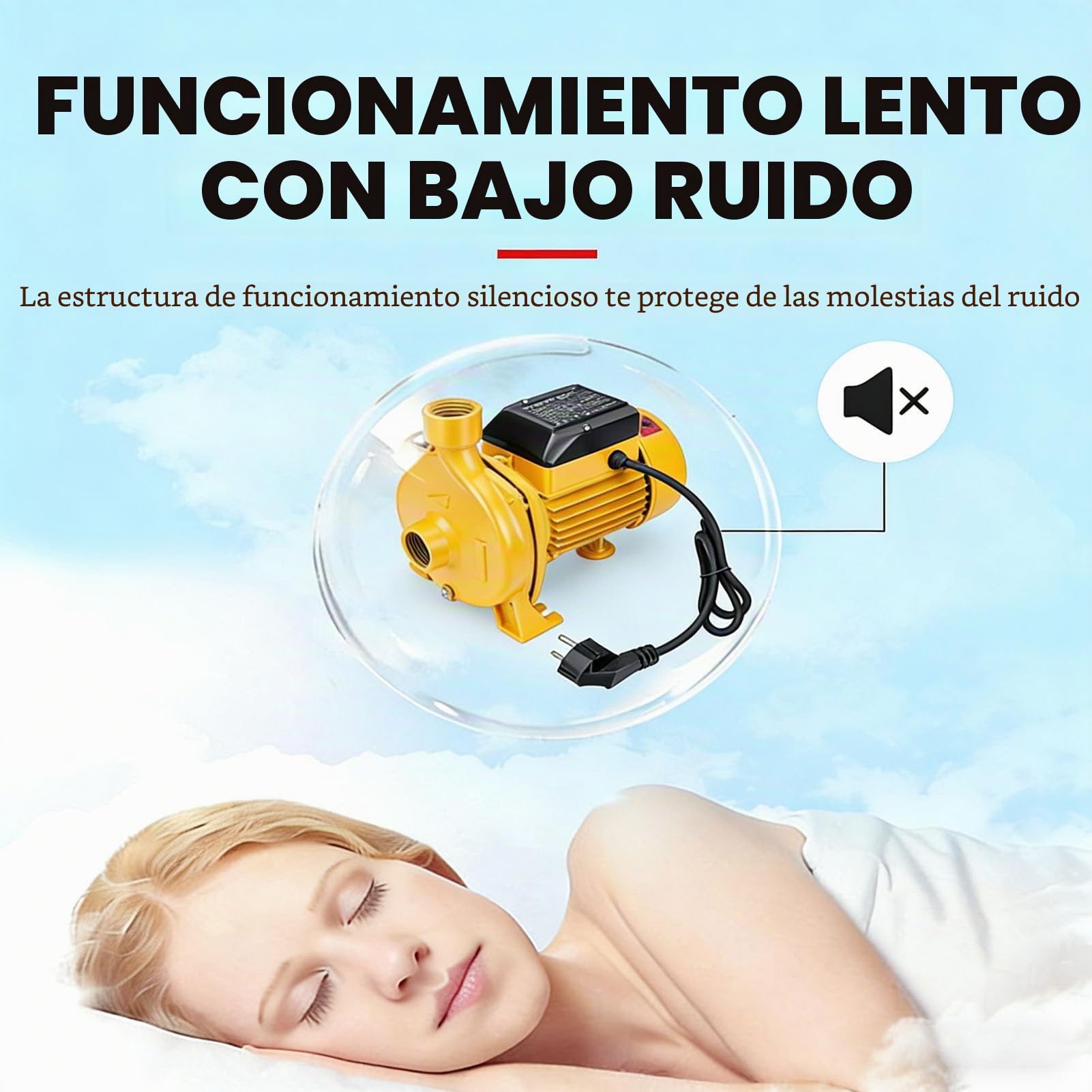 Bomba Centrífuga, Bomba de Agua Autocebante de 750 W con Salida de 1 Pulgada y Diseño de Rodamiento de Bolas Doble, Bombas de Refuerzo Silenciosas para Aspersión de Césped (Enchufe europeo