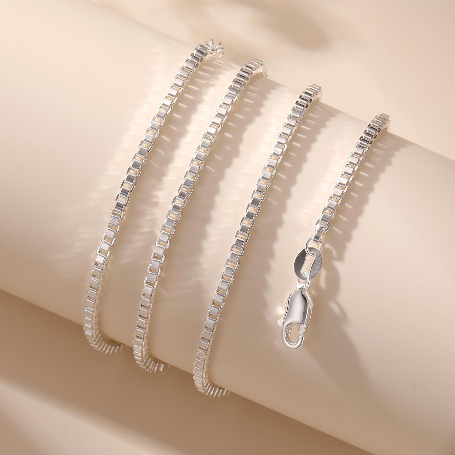 925 Sterling Silver Box Chain Necklace for Women - 1mm/1.5mm/2mm Italian Chains Jewelry Gifts for Women Mom Girlfriend 16 18 20 22 Inch - Image 5