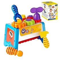 Chicco Cassetta degli Attrezzi 2 in 1, Banco da Lavoro per Bambini con Attrezzi Giocattolo, Gioco STEM con 15 Pezzi tra Cui Martello, Cacciavite e Chiave Inglese – Giochi Educativi 1 Anno – 3 Anni
