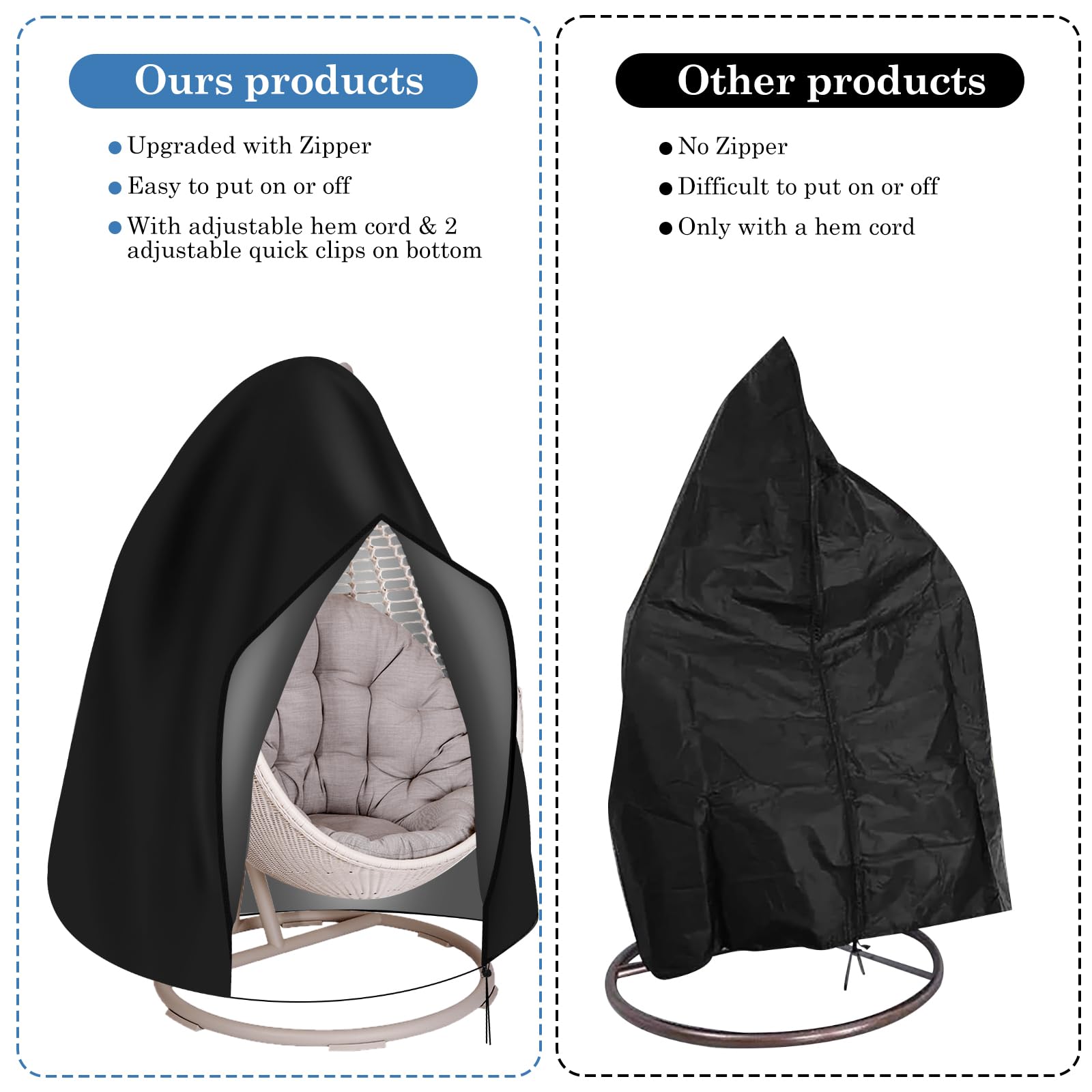 Copertura per poltrona sospesa, impermeabile Oxford: copertura per poltrona sospesa, resistente alle intemperie, resistente ai raggi UV, antistrappo, antipolvere (190 x 115 cm)