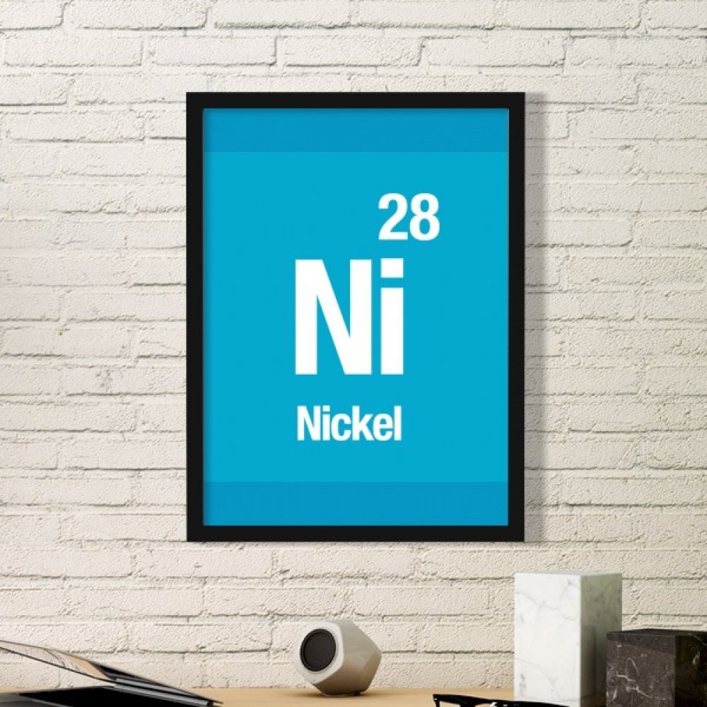 Cadre photo Ni Nickel en bois noir idée cadeau originale pour scientifique