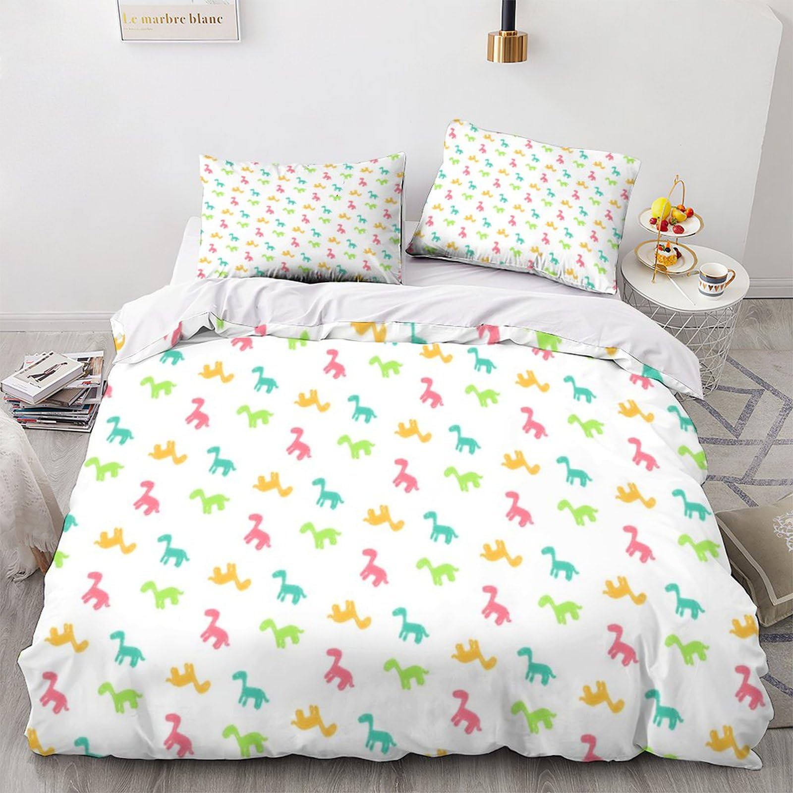 Housse de couette dinosaures en microfibre douce avec fermeture éclair pratique