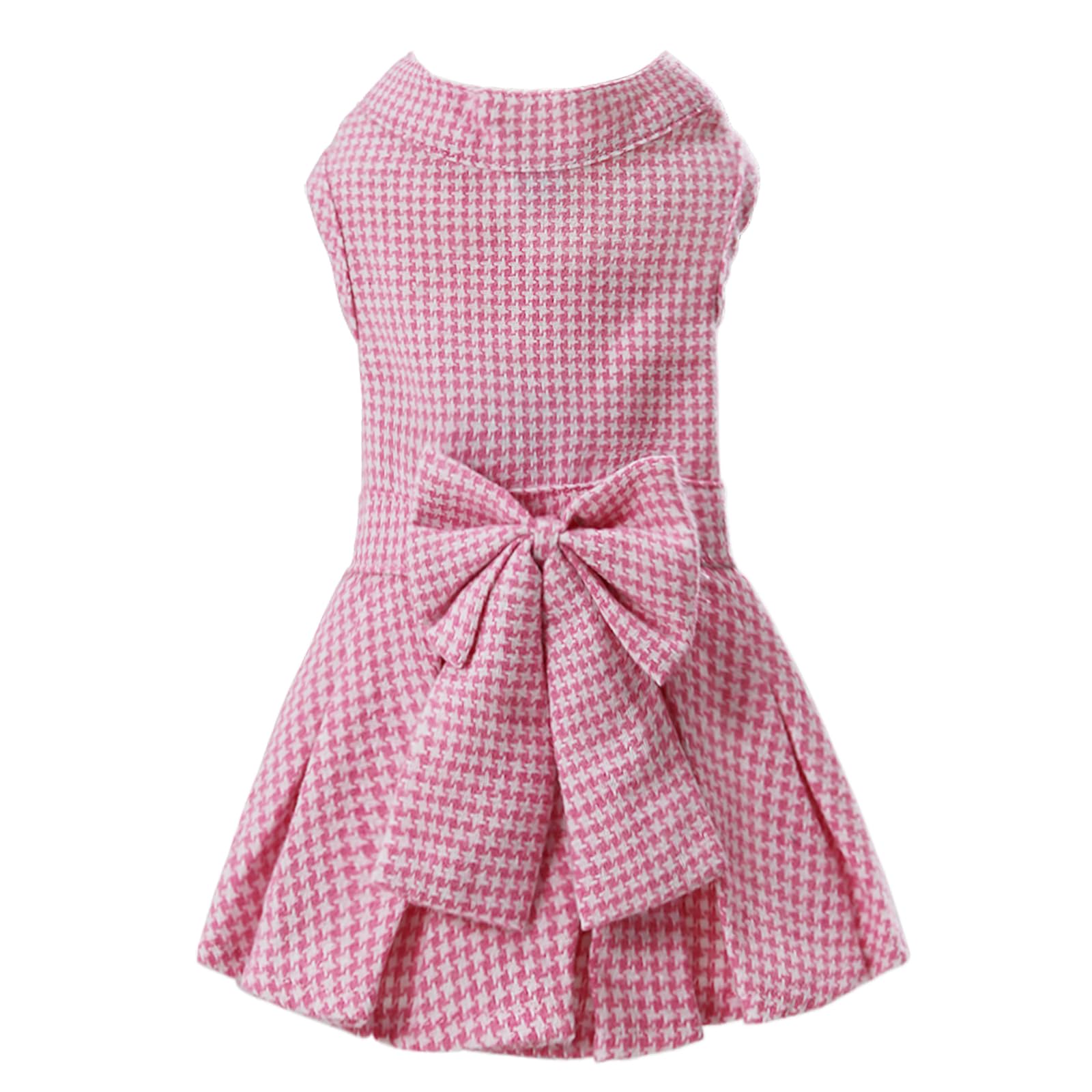 Pet Dresses for Small Dogs Cats Girl, Cute Princess Bowknot Dress Puppy Shirt All Weather Skirt Clothes Cat Apparel for Birthday Wedding Party Holiday (Pink, Small)
