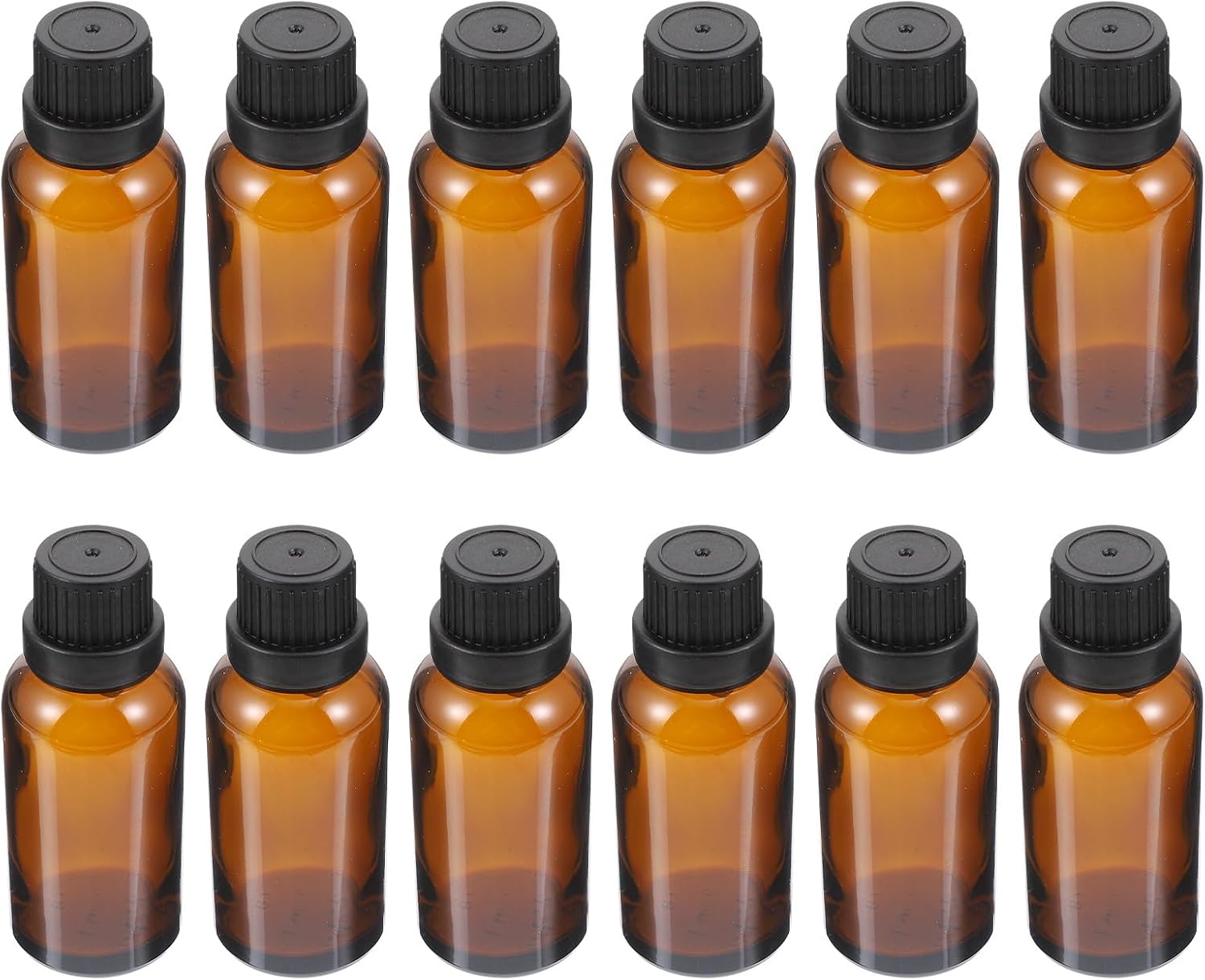 BESTonZON 12pcs 30Ml Amber Glass Essential Oil Bottles with Dropper Caps and Leakproof Inner Stoppers, Refillable Travel Containers for Perfume, Lotion, and Oil Storage