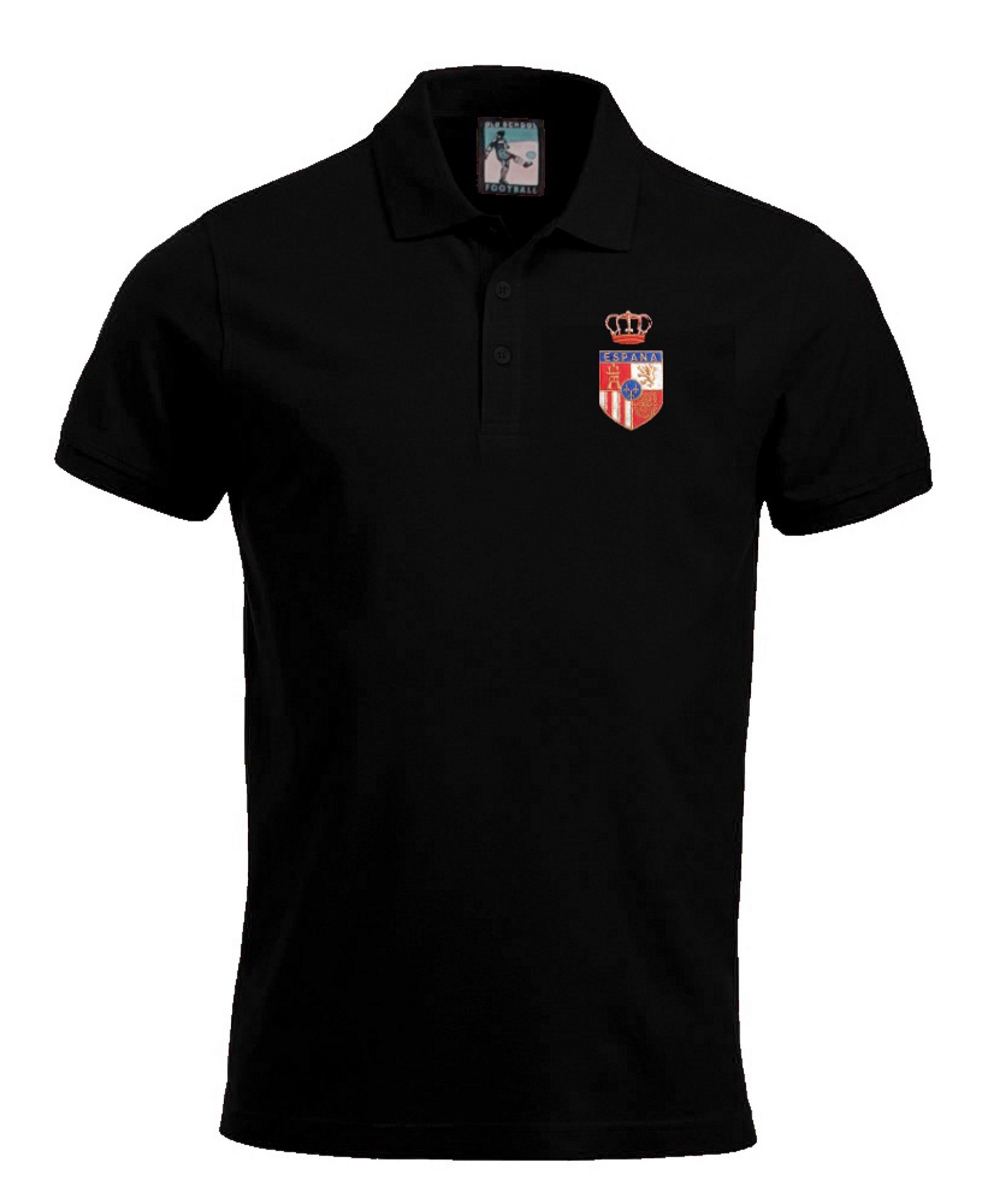 Spain 1970s Retro Football Polo Embroidered Logo