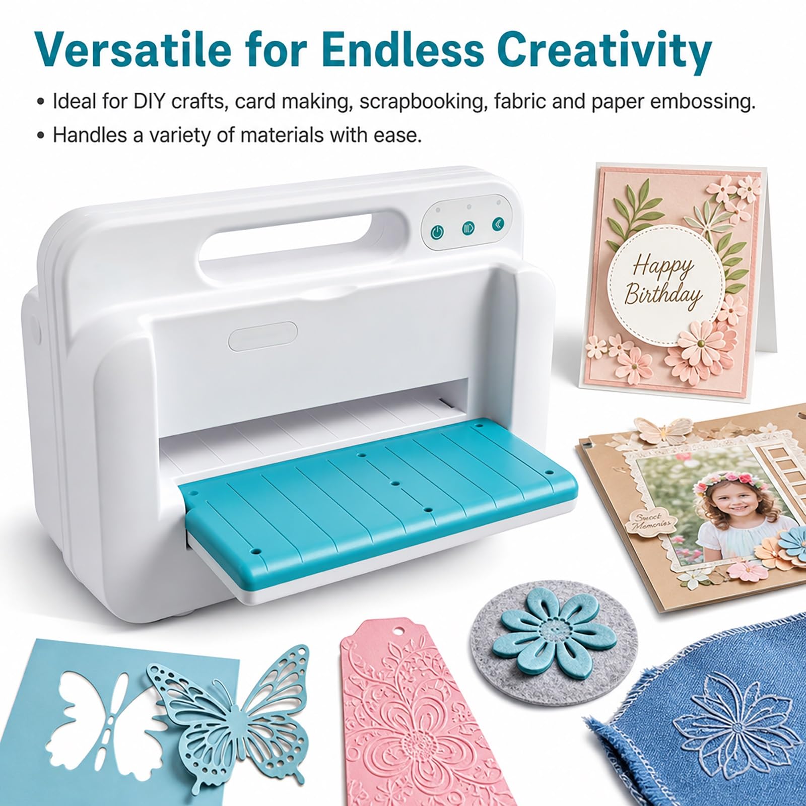 Macchina elettrica per goffratura e taglio carta A4 per creazione biglietti | Taglierina automatica per carta, 4 piastre, per lavori creativi fai da te, creazione di biglietti, scrapbooking, journaling