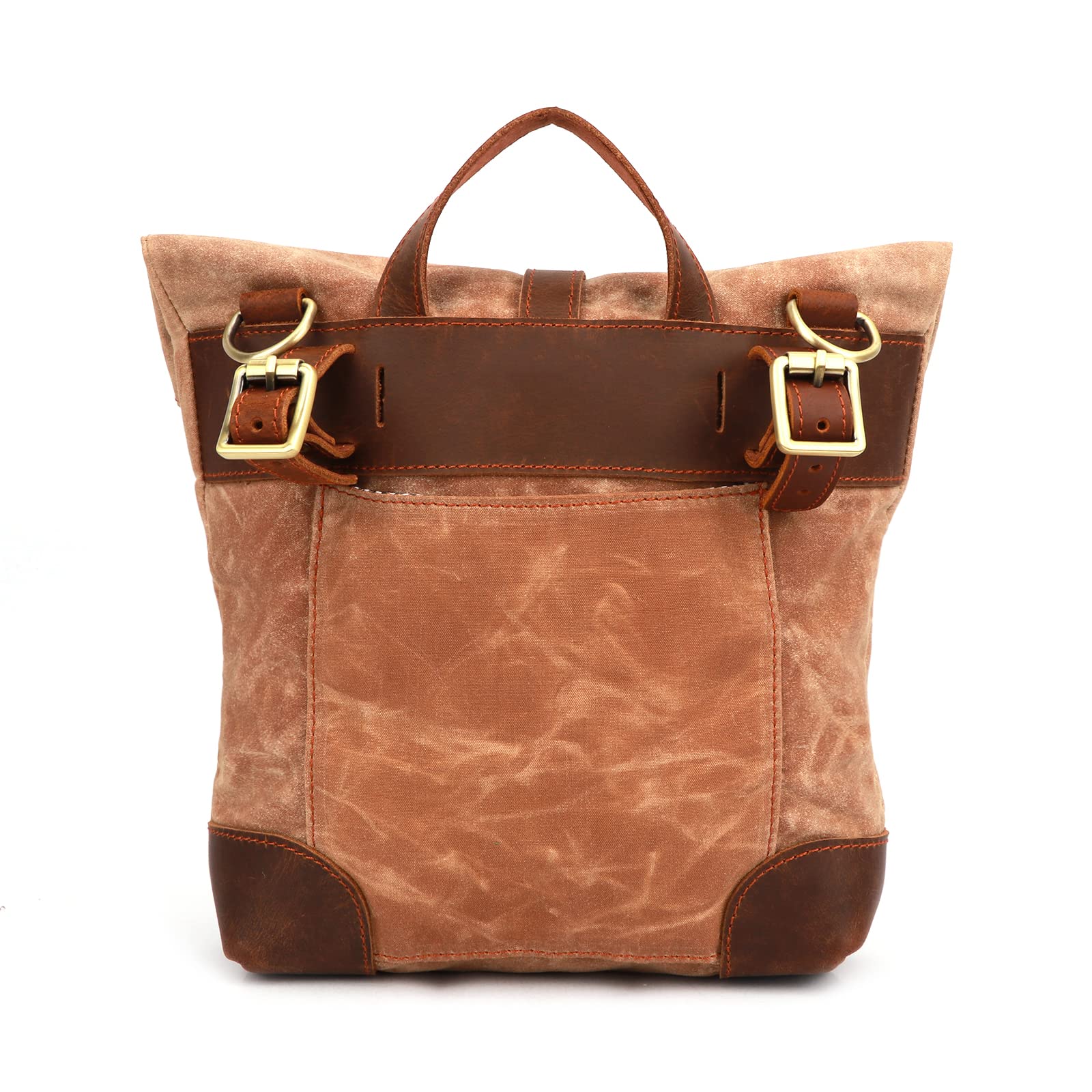 Tourbon T-TB1250CA - Borsa da sella per bicicletta, in tela cerata, 27 x 7 x 24,5 cm, colore: Marrone