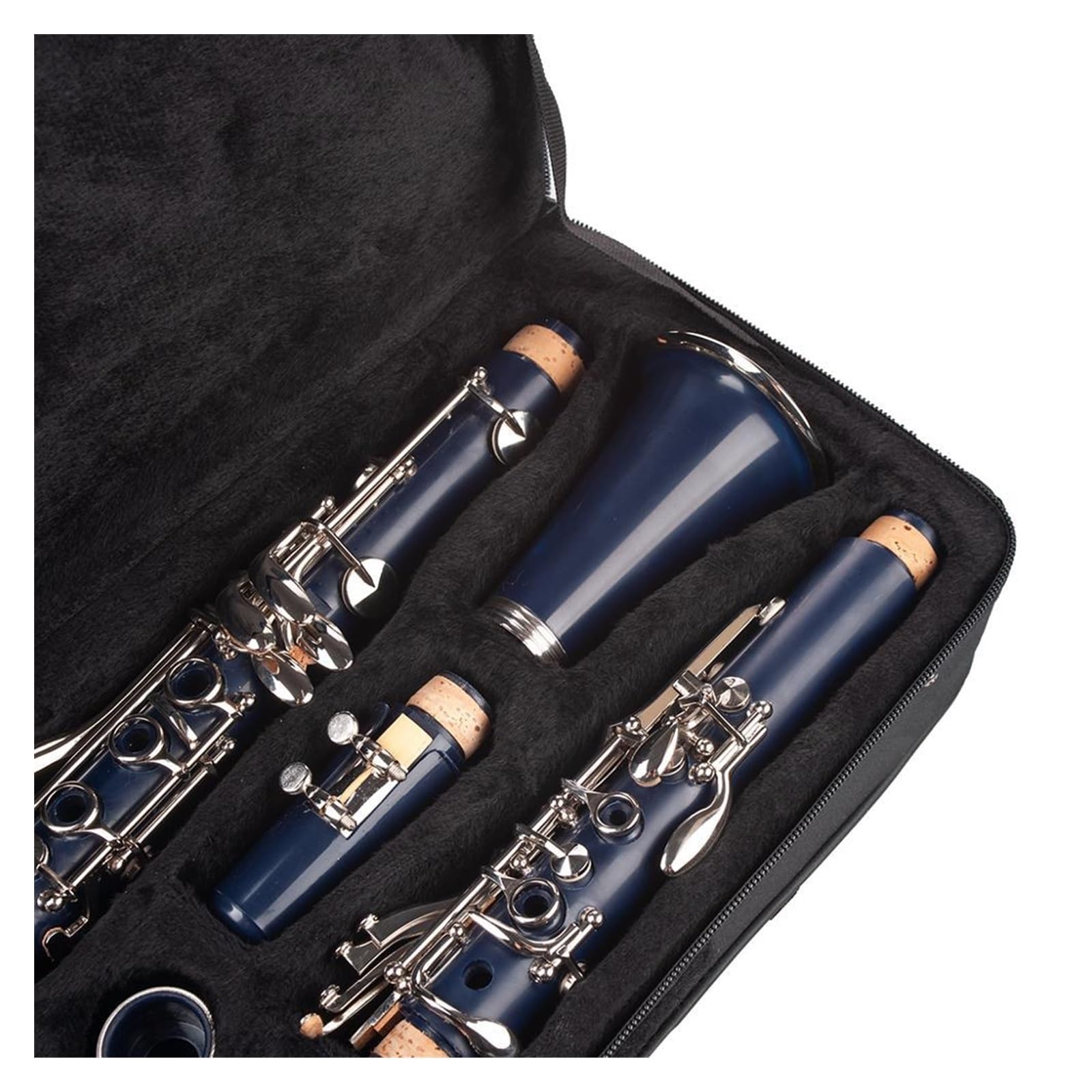 clarinetto Set di strumenti a fiato per clarinetto in Sib in resina rame-nichel blu nichelato a 17 tasti in ABS