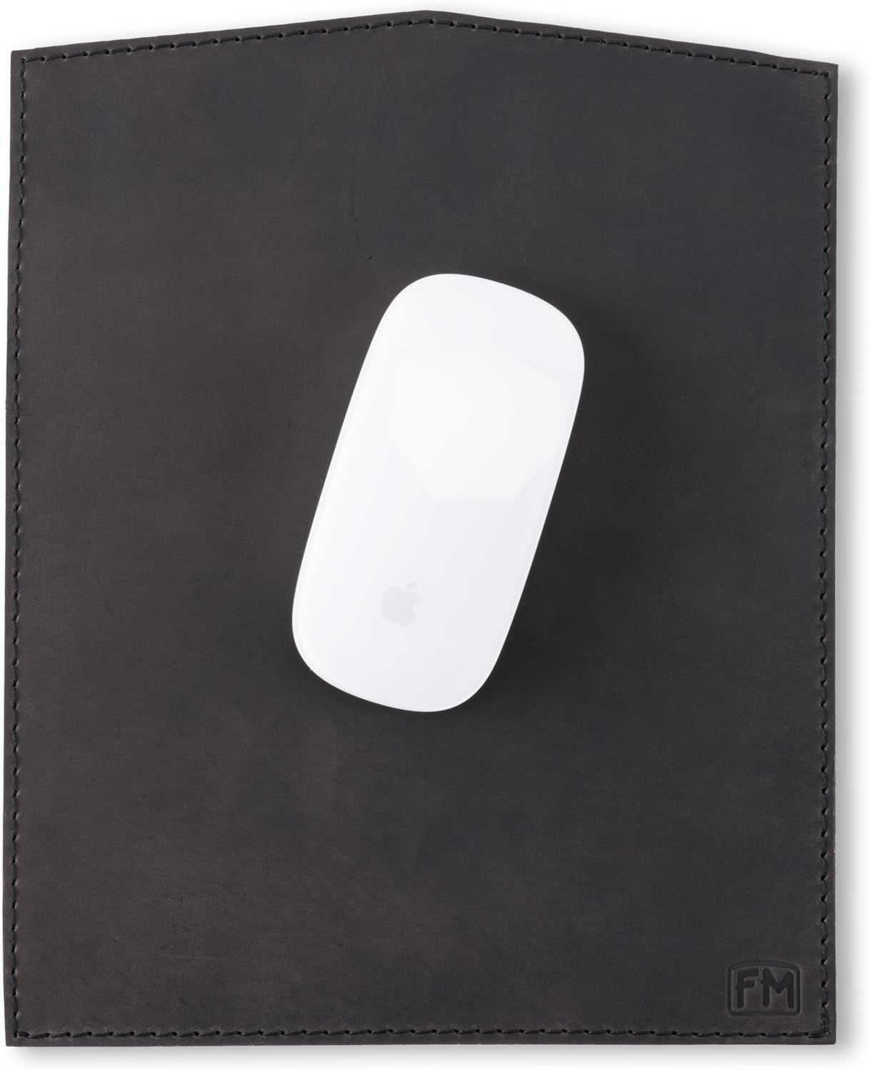 100% Full Grain Black Leather Mouse Keyboard Pad - Made in USA