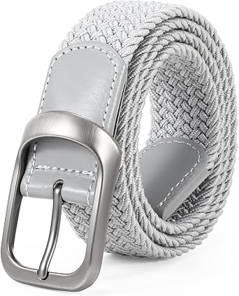 JASGOOD Men Elastic Braided Woven Stretch Belt 1 3/8 Casual Belt Golf Belt for Jeans Pants