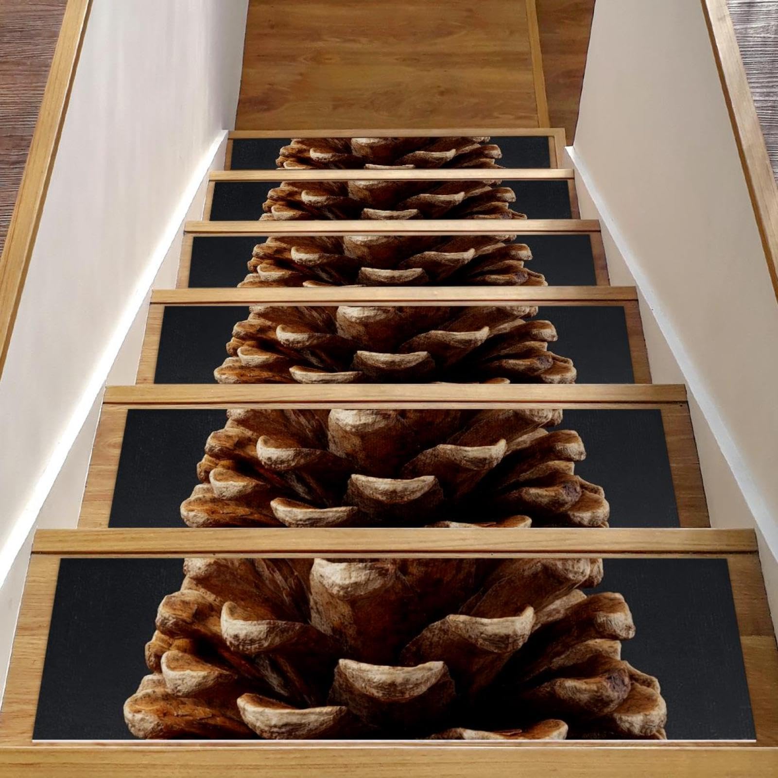 Tapis d'escalier antidérapants 20x76 cm lot de 15 marches bois