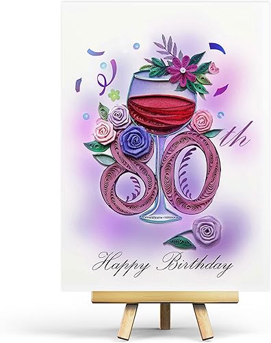 Miniatura 6 de Tarjeta de cumpleaños número 80, tarjeta de feliz cumpleaños de 80 años, decoraciones de cumpleaños de ochenta años, tarjeta de cumpleaños para 80