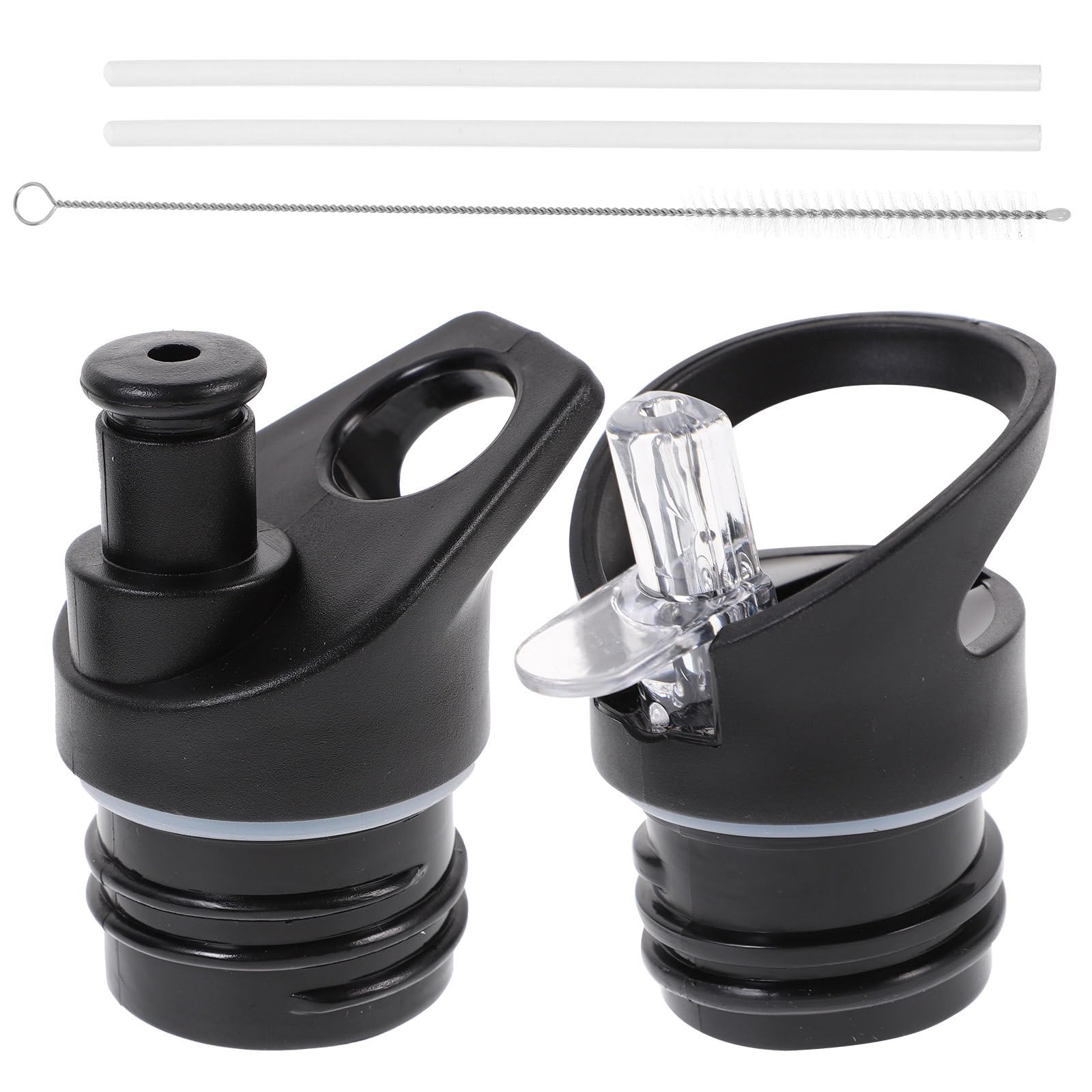 Outanaya 2pcs Lid Water Bottle Nozzle Covers with Convenient Finger Loop Plastic Replacement Bottle Lids Closure Spare Part for Hiking and Outdoor Events