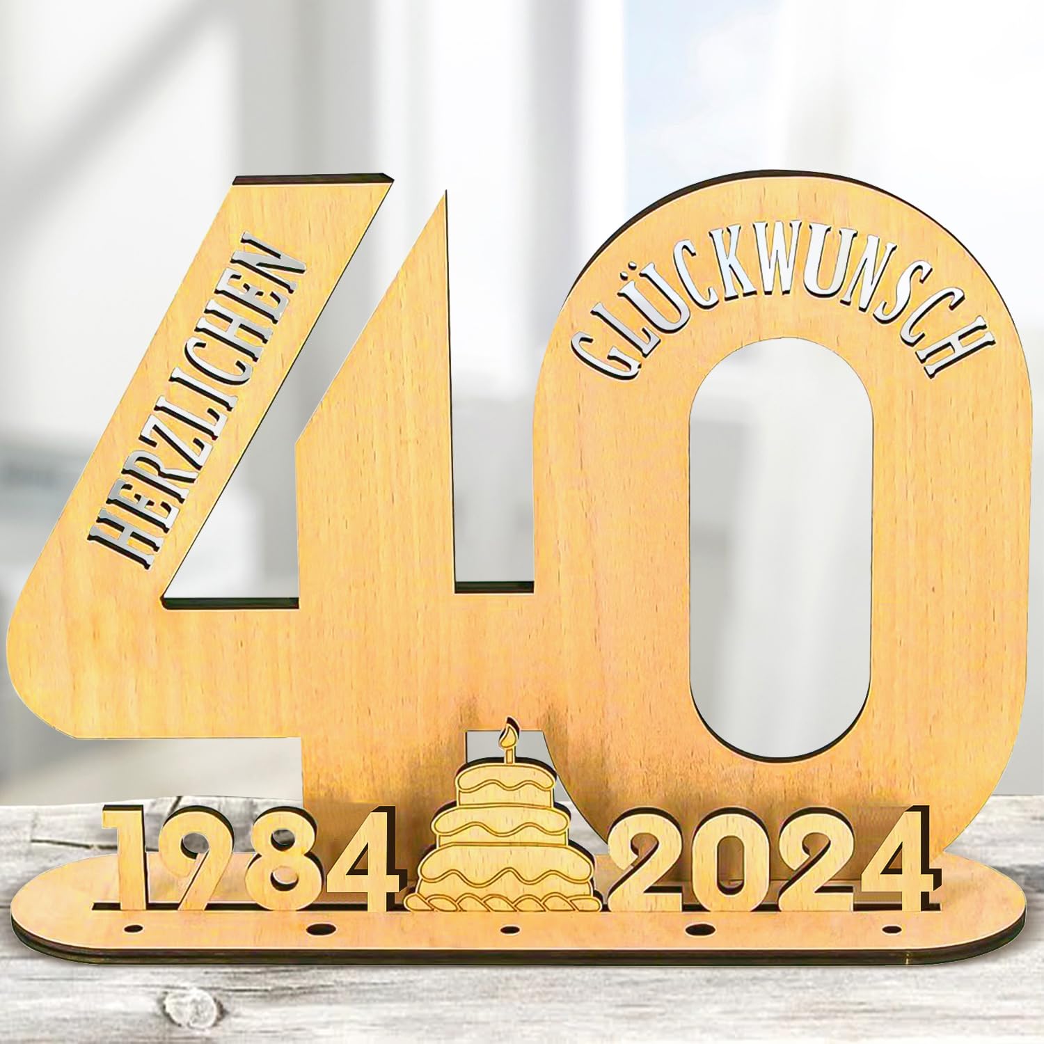 ZDNT Libro de Visitas de Letrero de Madera,Cumpleaños Dinero Regalo Letrero de Madera (40),Tarjeta Felicitacion 40 Años Regalos,para Boda, Regalo Creativo de Decoración de Bricolaje(Número 40)