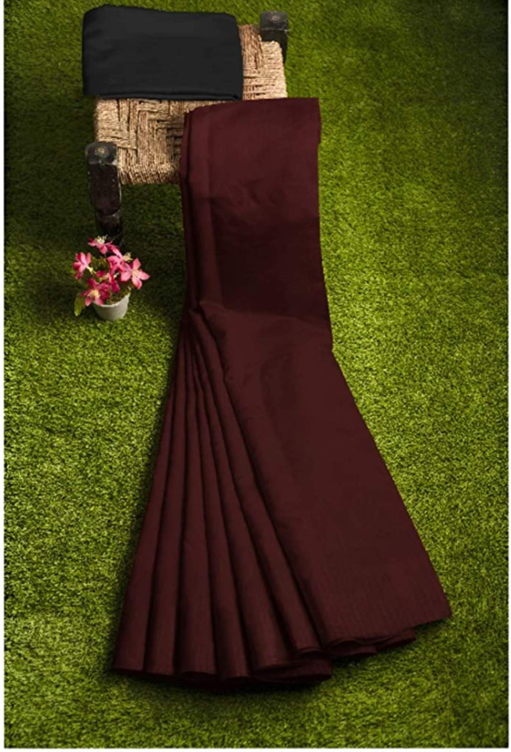 Kabir Fabrics Women's Unstitched Maroon Colour 100% lilan Cotton Dress Material Fabric(2.5 Meter, Maroon Colour)