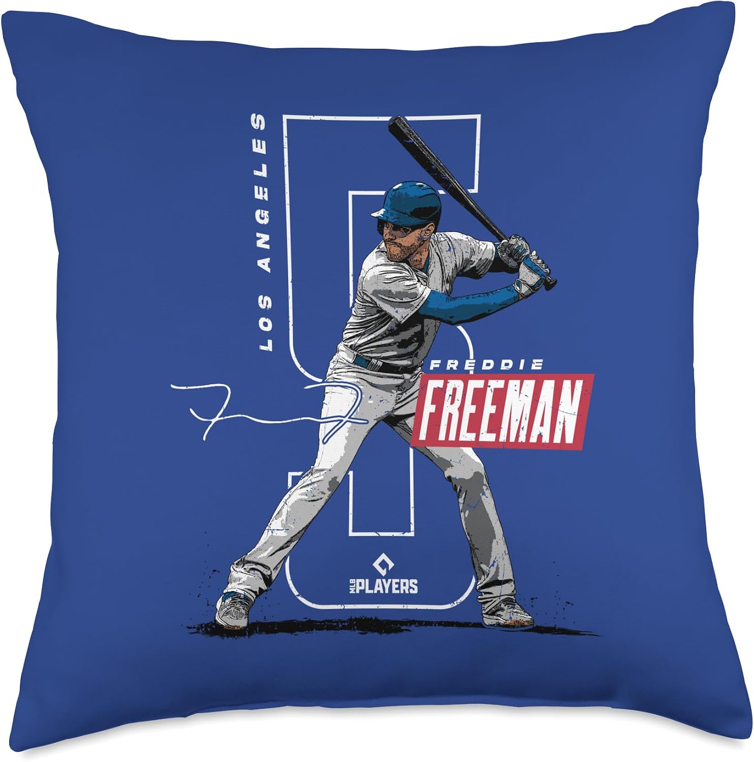 Freddie Freeman | Los Angeles Baseball Players | MLBFRE3002 Throw Pillow