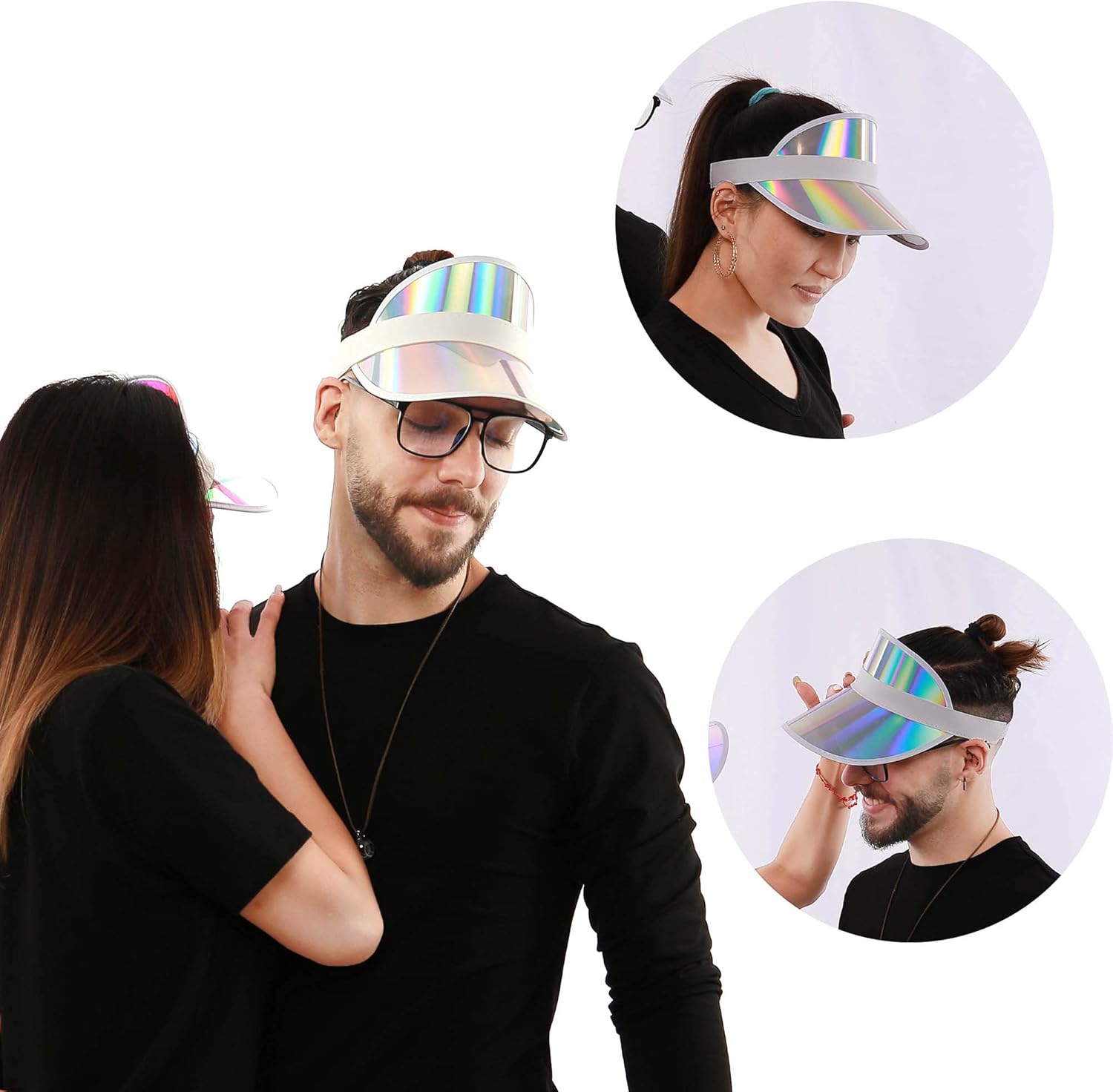 12 Pack Sun Visor Hats Women UV Protection Clear Outdoor Beach Sports Golf Sunhat Party Cap - Image 5