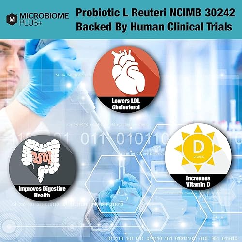 Miniatura 9 de Microbiome Plus Probióticos gastrointestinales L Reuteri NCIMB 30242 GI Digestive Supplements Capsule, hipoalergénicos y sin gluten para hombres