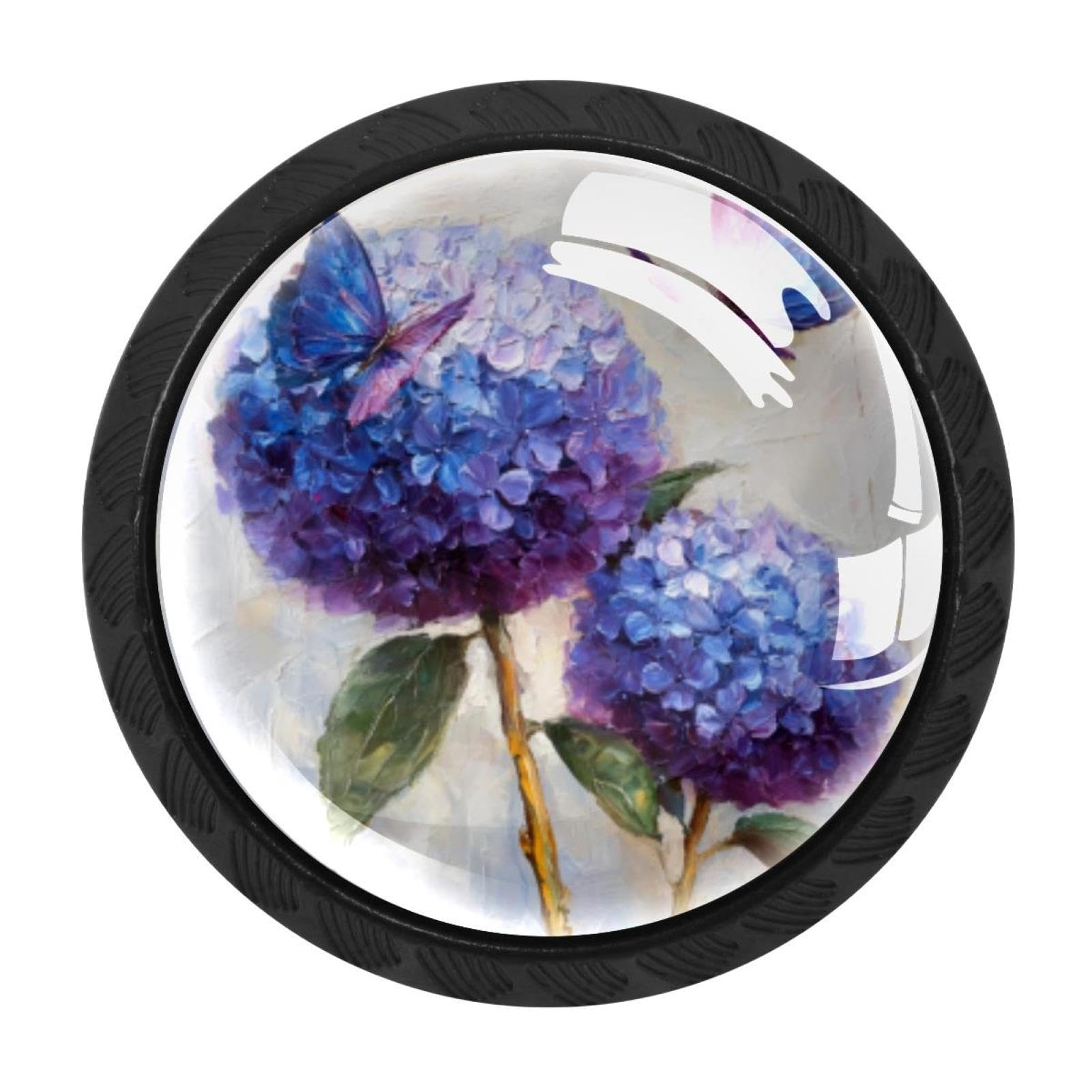 Chenzzzz Multicolored 01 4 Pieces Hydrangea Butterflies (2) Kitchen Cabinet Knobs Drawer Knobs Dresser Knobs Black Knobs Drawer Pulls Dresser Drawer Handles Knobs For Dresser Drawers