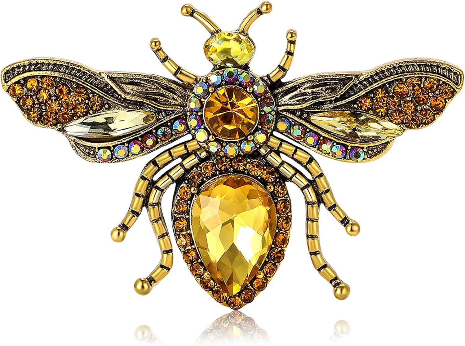 Fashionable Rhinestone Bee Brooch for Women Insect Brooch Dress Suit Pin Accessories Party Banquet Gift