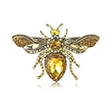 Fashionable Rhinestone Bee Brooch for Women Insect Brooch Dress Suit Pin Accessories Party Banquet Gift