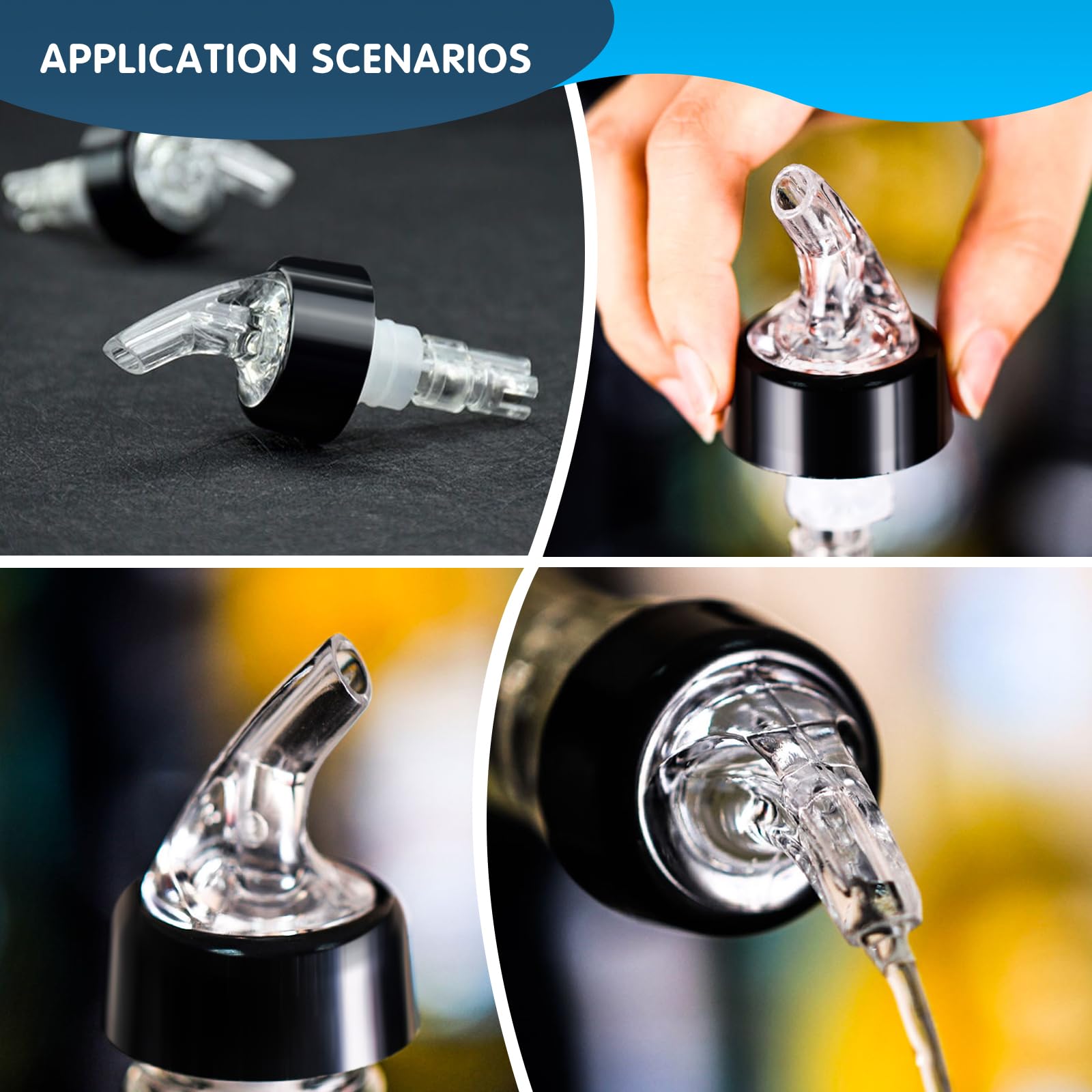 2 cl Dosificadores por Boquilla Transparente 4PCS Medidores, Porcionadores Auto-Pour para Vino, Licores, Cócteles y Aceite