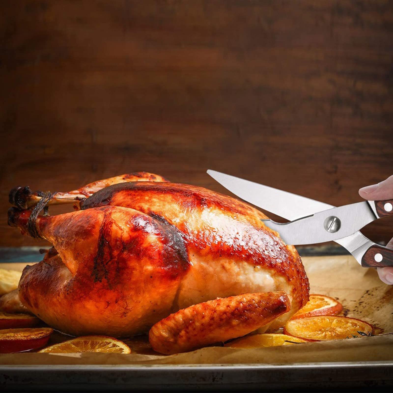 Tijeras de cocina Tijeras de cocina Tijeras de acero inoxidable con resorte de hueso de pollo con cierre de seguridad