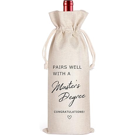 Masters Degree Gift Wine Bag: College Graduation Memento