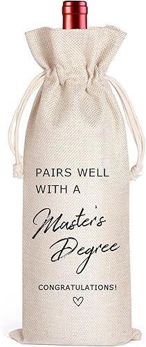LANBAIHE Bolsa de vino de maestría  Regalo de graduación reutilizable para universidad, fiesta de doctorado